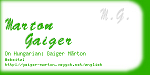 marton gaiger business card